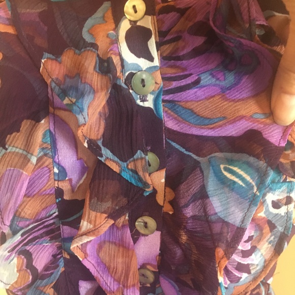 EUC Nanette Lapore Silk Floral Print Blouse - Size 0 - Picture 4 of 10